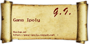 Gans Ipoly névjegykártya